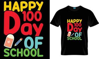 diseño de camiseta de 100 días de escuela vector