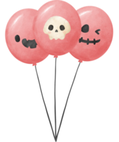 bando de festa de balões rosa de halloween em aquarela png