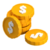 3D dollar mynt illustration png