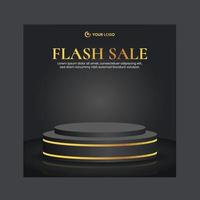 Luxury podium flash sale banner vector