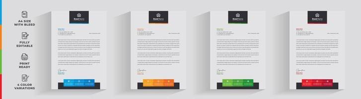 letterhead corporate A4 size minimal clean creative informative abstract business company design template vector