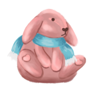 Cute rabbit in a blue scarf png