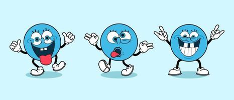 funny face cartoon with lol expression vector illustration