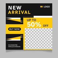 New arrival fashion sale social media post template vector