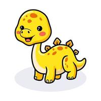 Cute little stegosaurus dinosaur cartoon vector