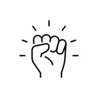 Empowerment icon. Simple outline style. Hand fist, empower, strength, courage, strong, power concept. Thin line vector illustration isolated on white background. EPS 10.