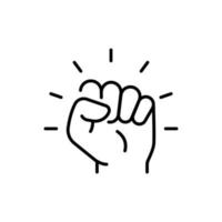 Empowerment icon. Simple outline style. Hand fist, empower, strength, courage, strong, power concept. Thin line vector illustration isolated on white background. EPS 10.