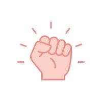 Empowerment icon. Simple flat style. Hand fist, empower, strength, courage, strong, power concept. Filled outline vector illustration isolated on white background. EPS 10.