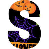 alfabeto y número de halloween png