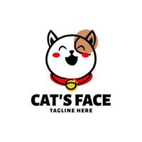 cute cat face with cartoon style. good for pet shop or any business related to cat and pet. vector