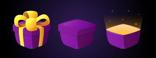 Gift box icon for game interfaces. Award vector icon. Receiving rewards in the game.