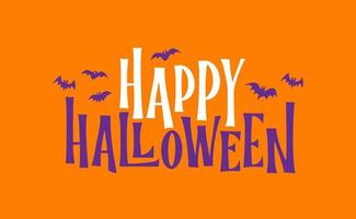 Happy Halloween logo lettering. Spooky badge design. vector