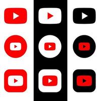 paquete de vectores de iconos de youtube