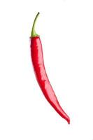 red chili or chilli cayenne pepper isolated on white background photo