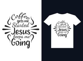 vector de diseño de camiseta de tipografía de café
