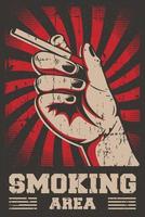 Smoking Area Retro Vintage Poster