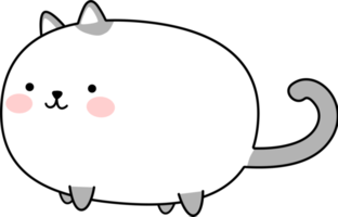 elemento di cartone animato carino gatto paffuto png