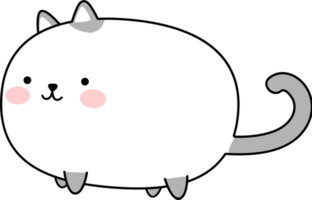 elemento de dibujos animados lindo gato gordito png