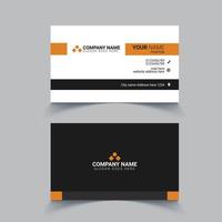 Orange corporate business card design vector