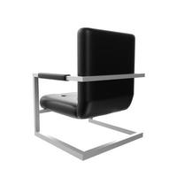 sillón de cuero negro sobre fondo blanco foto