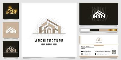 Architecture, building or real estate logo with business card design vector