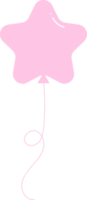 couleur de ton rose d'anniversaire de ballon, conception de dessin animé de style plat png