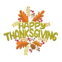 Happy Thanksgiving Background, Giving Thanks, Pumpkin icon Autumn Fall Leaves vector
