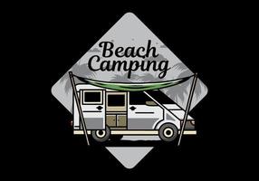 Van camper and flysheet illustration design vector