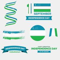 Uzbekistan independence day graphic elements vector