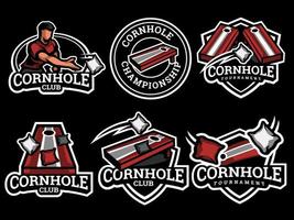 Set of Corn hole logos and emblems vector