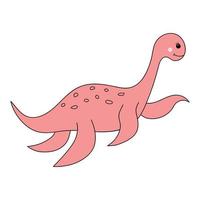 Cute baby dinosaur. Prehistoric character in doodle style. vector