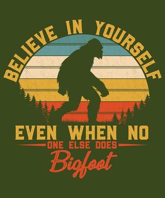 Retro vintage sunset Bigfoot Yeti vector t shirt design