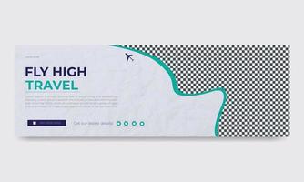 Creative and modern travel email signature template design. vector