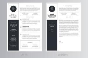 Professional Resume or CV and Cover Letter Template. Pro Vector