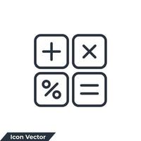 ilustración de vector de logotipo de icono de calculadora. plantilla de símbolo de finanzas para la colección de diseño gráfico y web