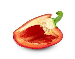 red chopped sweet bell pepper isolated on white background ,include clipping path photo