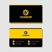 Excavator logo and business card vector template