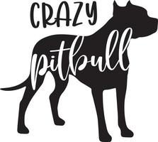 Crazy Pitbull Dog vector