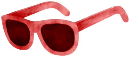 ilustração em aquarela de óculos de sol vermelhos para elemento decorativo de verão png