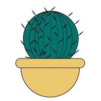 Vector cute cactus isolated on a white background