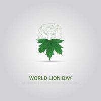 lion day creative minimalist illustration vector