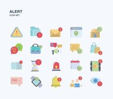 Alert and warning sign flat icon set vector