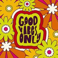 Daisy Flowers, Trippy groovy poster for print design quote. Psychedelic hippy groovy print. Template poster vector illustration. Abstract vector pattern. Btight color.