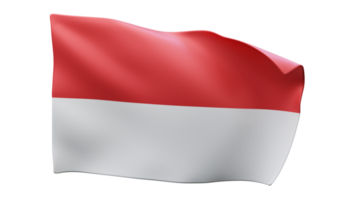 Representación 3d de la bandera indonesia ondeando png