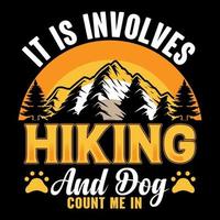 Hiking t shirt design, bundle, elements, beer vector, illustration vector