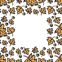 Autumn background with place for text. Seamless autumn leaves pattern. autumn maple leaves frame vector