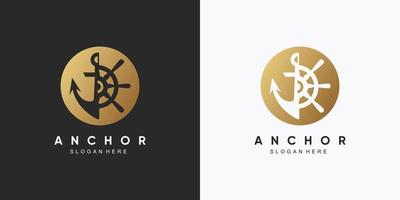 plantilla de diseño de logotipo de icono marino de ancla con elemento creativo vector