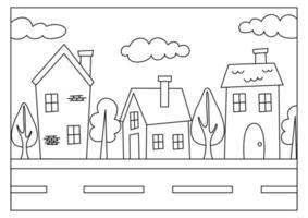 página para colorear de la casa para el vector imprimible de la actividad infantil