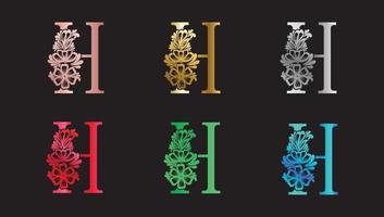 logotipo de degradados de colores de la letra h vector