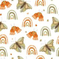 seamless pattern with cute butterfly background vector